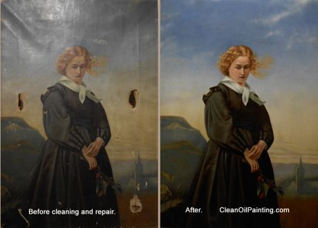 Love’s Melancholy before+after_CleanOilPainting